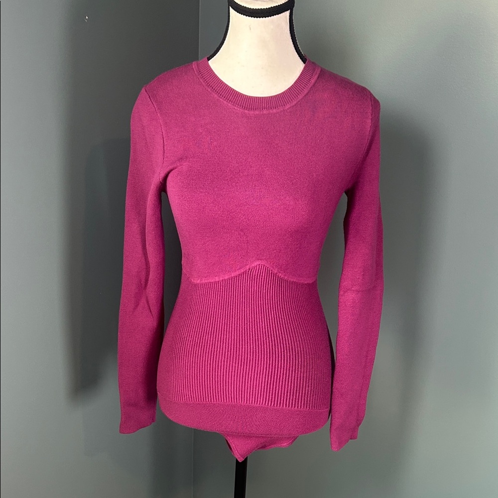 Abercrombie & Fitch Purple Knit Sweater Bodysuit